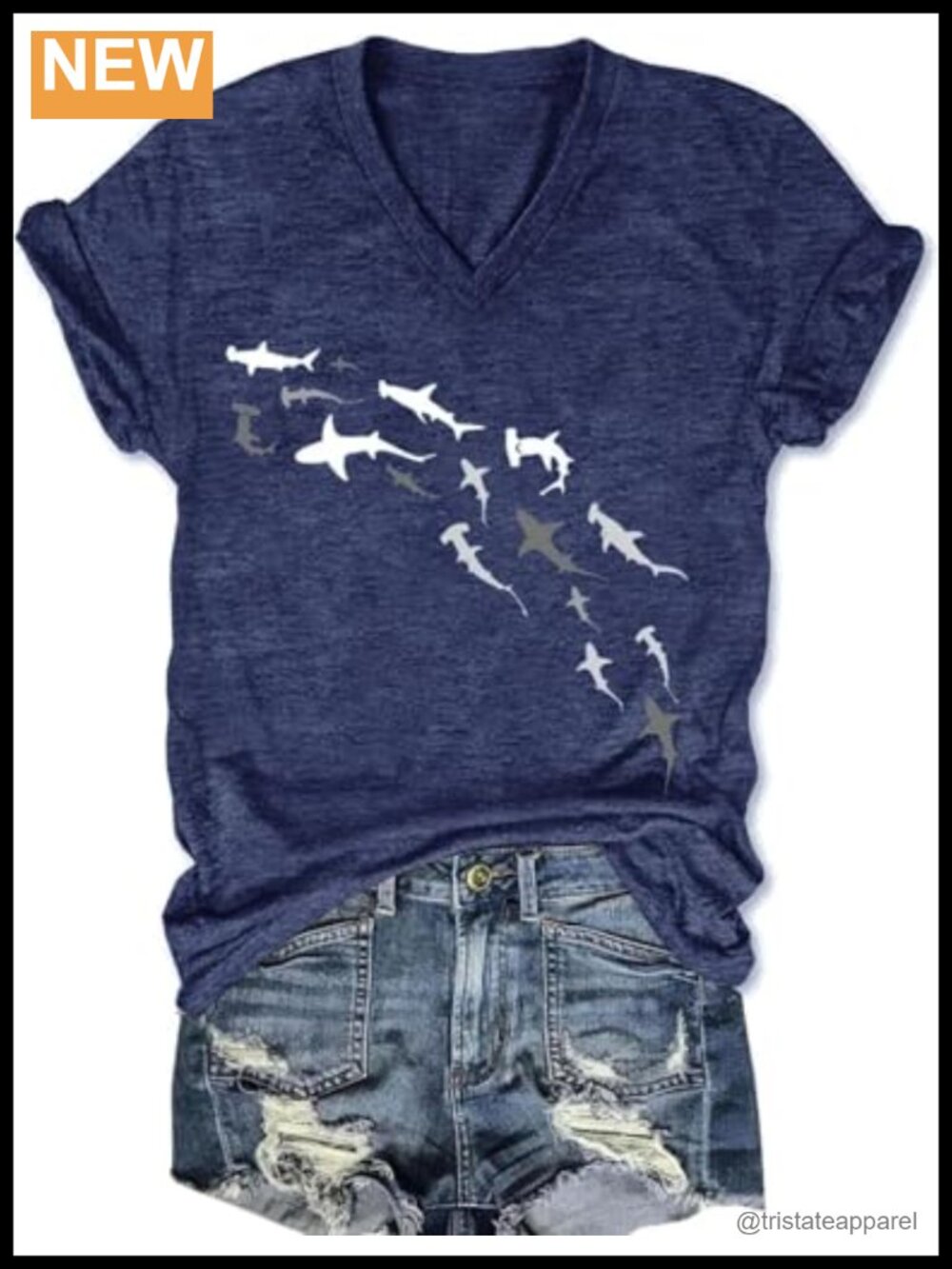 Women's V-Neck Graphic Tee Vintage Boho Flowers Short Sleeve T-Shirt